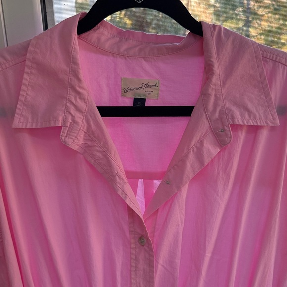 Universal Thread Long Sleeve Light Pink Oversized Kaftan Dress Sz XL - Picture 3 of 4